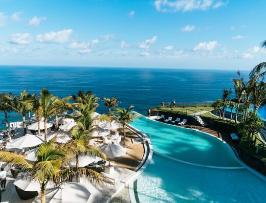 Spa wellness pool with loungers